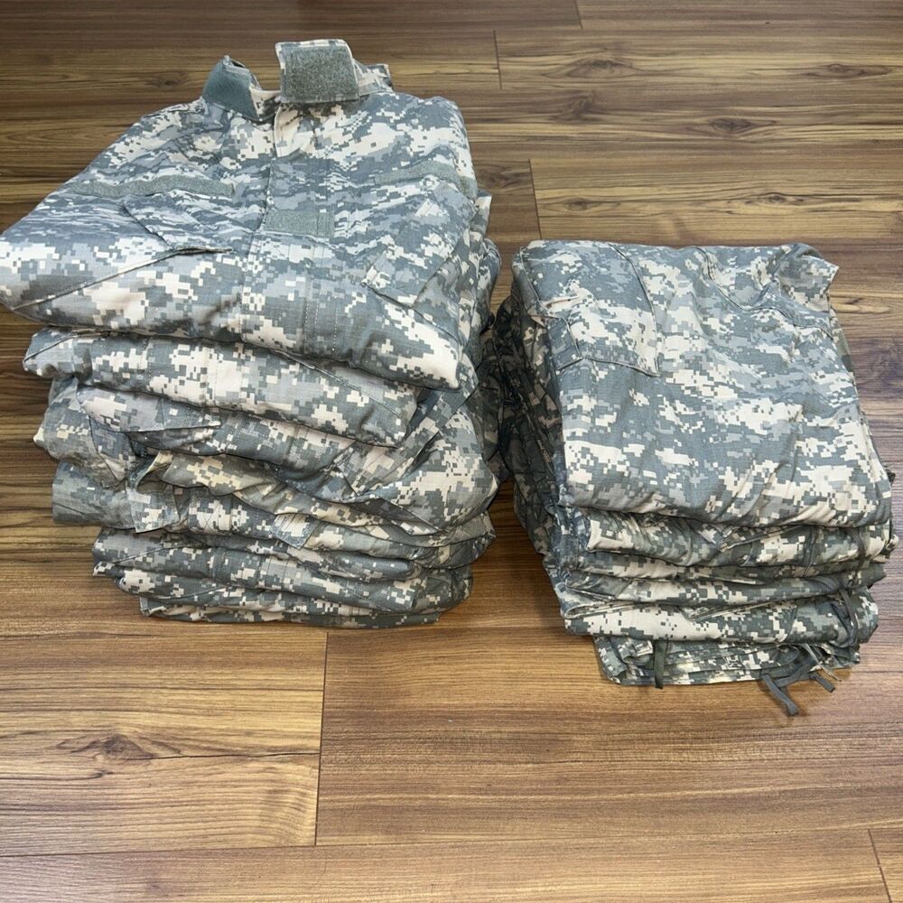 US Army ACU UCP Digital Camo Uniform Lot 14 Pc 9 Tops 5 Pants Mixed Sz Military